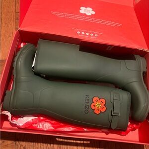 Kenzo Green Rubber Rain Boots